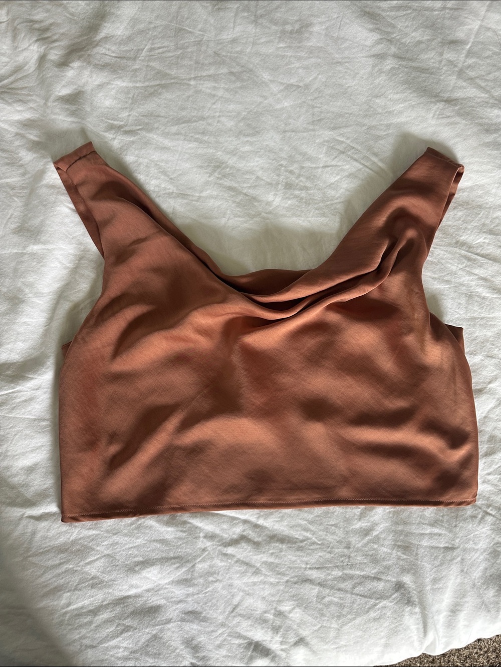 House of Harlow 1960 Rust Draped Scoop Crop Tank